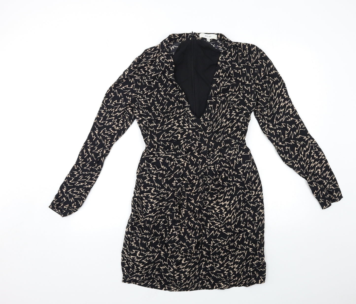 Reiss Womens Black Geometric  Pencil Dress  Size 6
