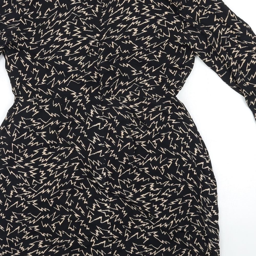 Reiss Womens Black Geometric  Pencil Dress  Size 6