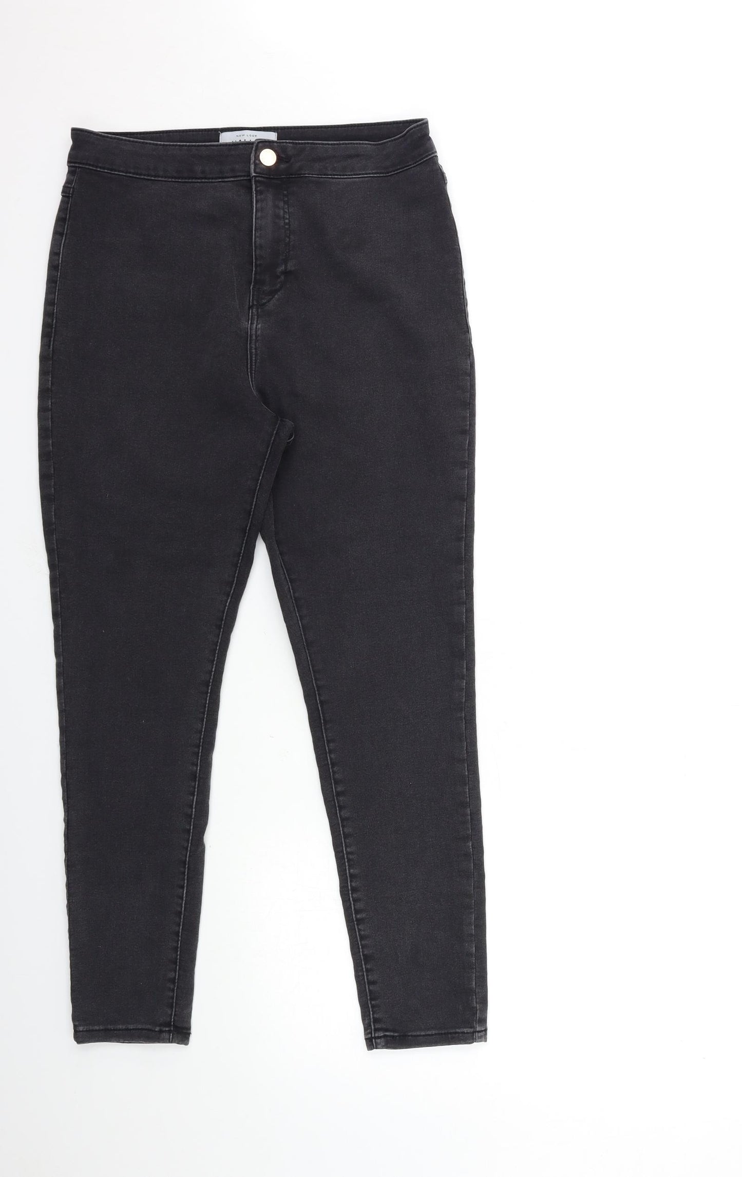 New Look Womens Grey  Denim Jegging Jeans Size 16 L27 in
