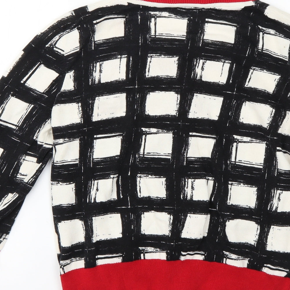 Hobbs Womens Multicoloured Geometric  Cardigan Jumper Size 12