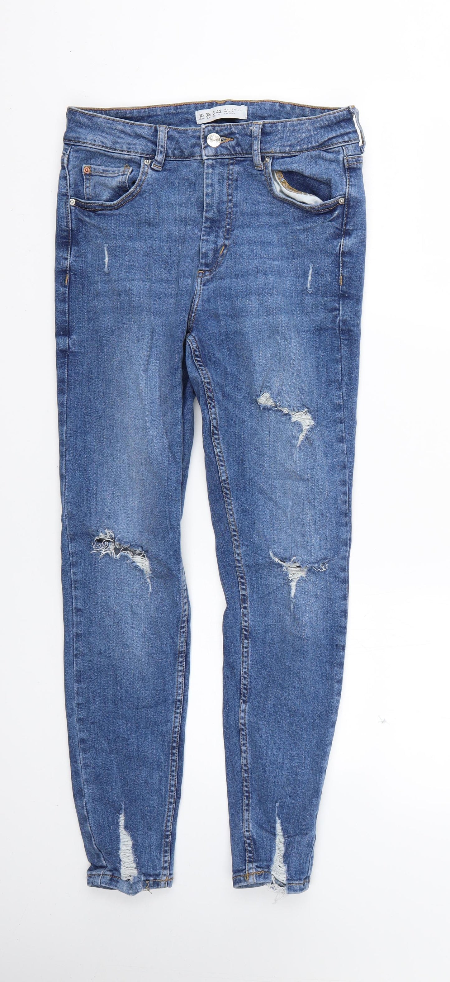 Denim & Co. Womens Blue   Skinny Jeans Size 10 L24 in