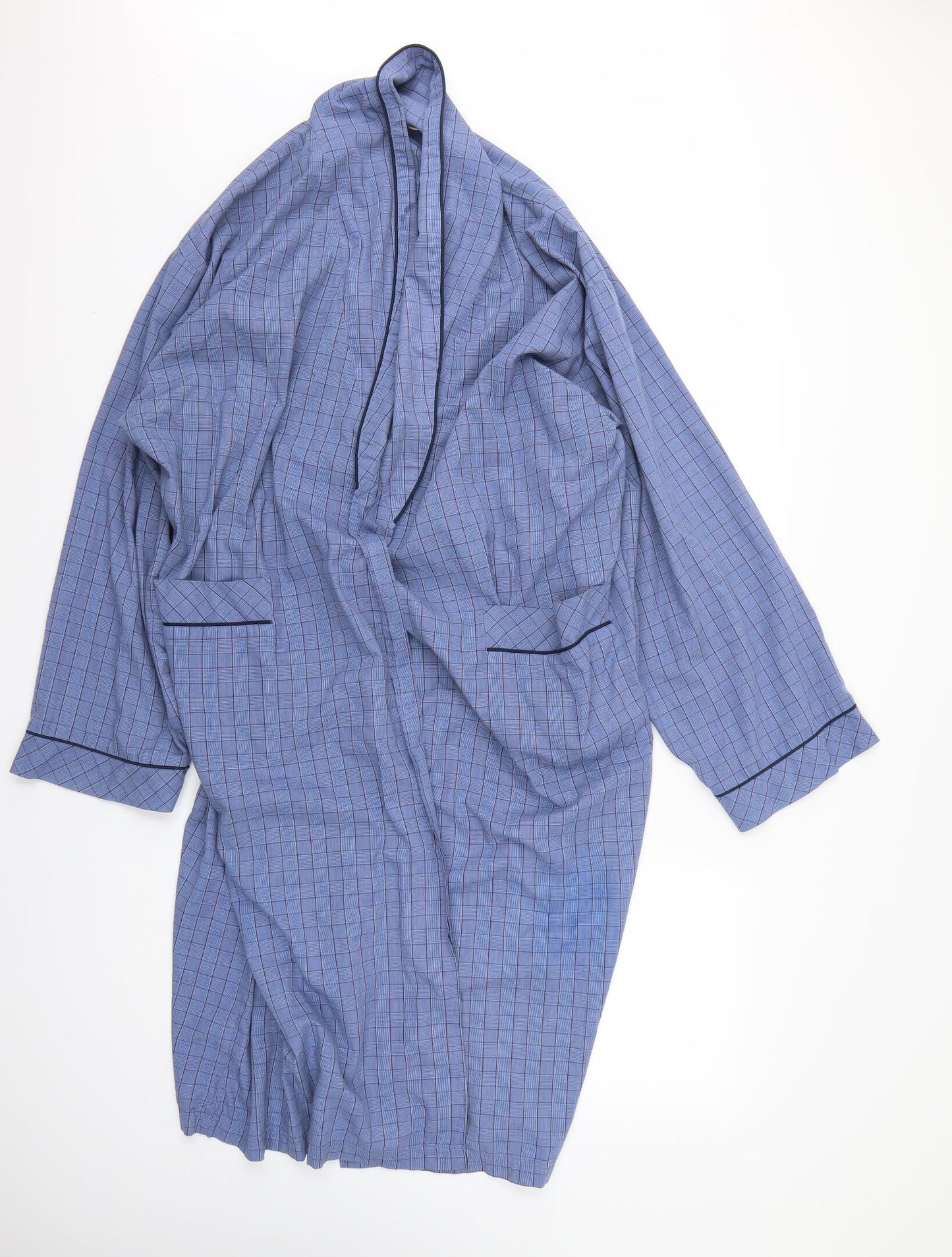 little woods Mens Blue Check   Robe Size L