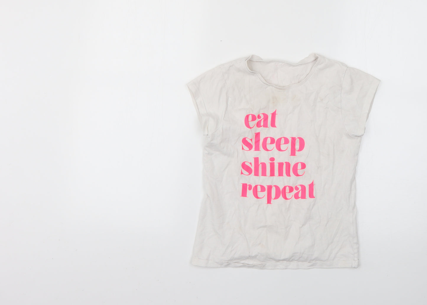 George Girls White   Basic T-Shirt Size 9-10 Years