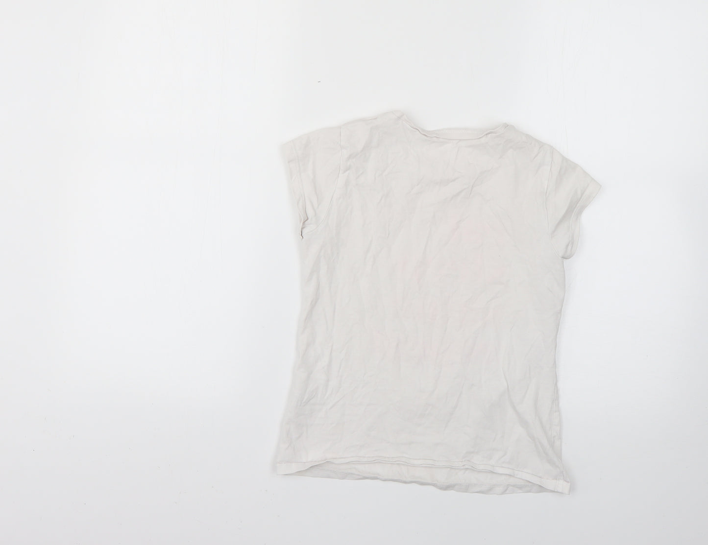George Girls White   Basic T-Shirt Size 9-10 Years