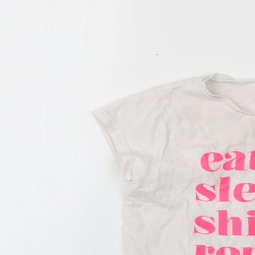 George Girls White   Basic T-Shirt Size 9-10 Years
