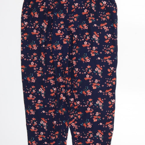Monsoon Womens Blue Floral  Trousers  Size 8 L24 in