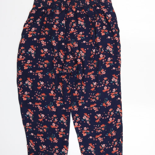 Monsoon Womens Blue Floral  Trousers  Size 8 L24 in