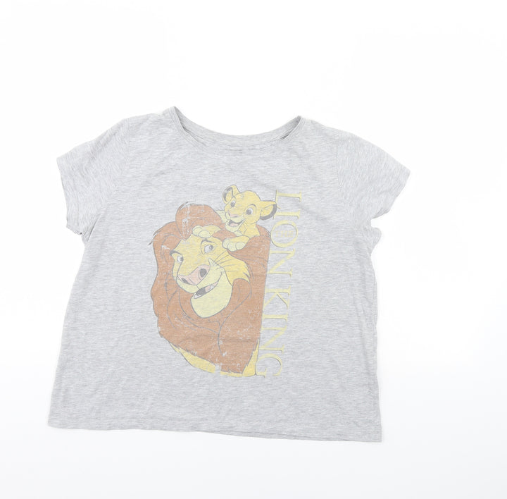 Disney Womens Grey Basic T-Shirt Size 18
