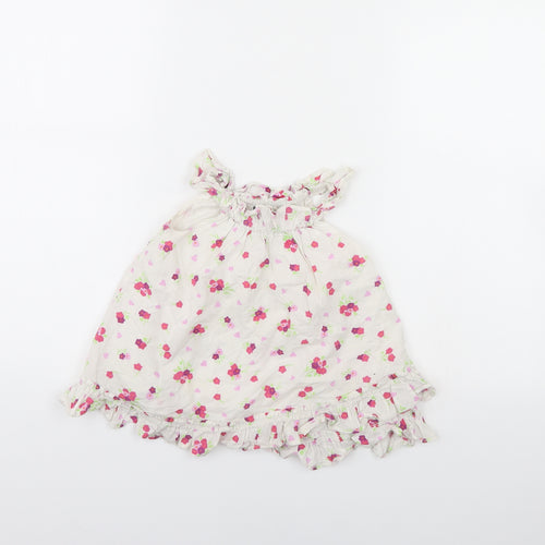 Baby GAP Girls White Floral  Fit & Flare  Size 6-9 Months
