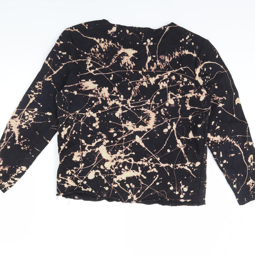 TU Womens Black Geometric  Pullover Jumper Size S