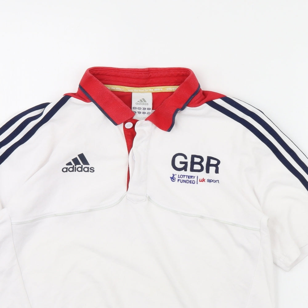 adidas Mens White    Polo Size S