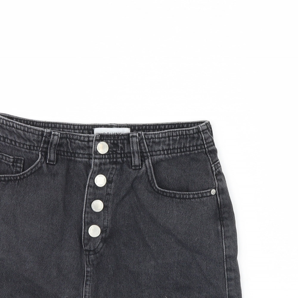Miss Selfridge Womens Black  Denim Mini Skirt Size 8