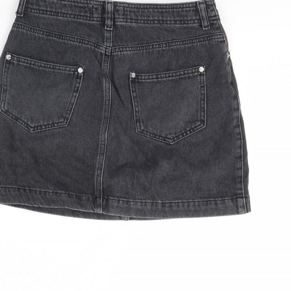 Miss Selfridge Womens Black  Denim Mini Skirt Size 8