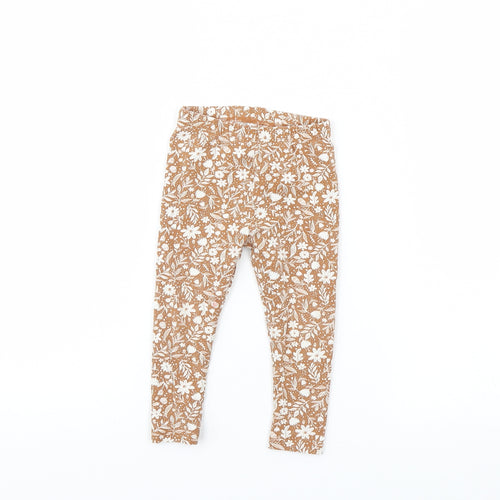 TU Girls Brown Floral  Capri Trousers Size 18 Months