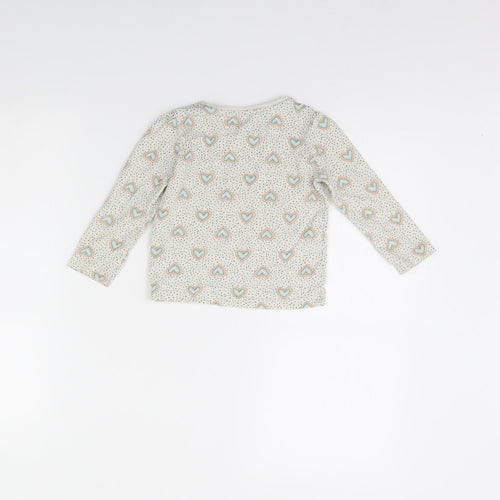 Primark Girls Beige Polka Dot  Basic T-Shirt Size 2 Years