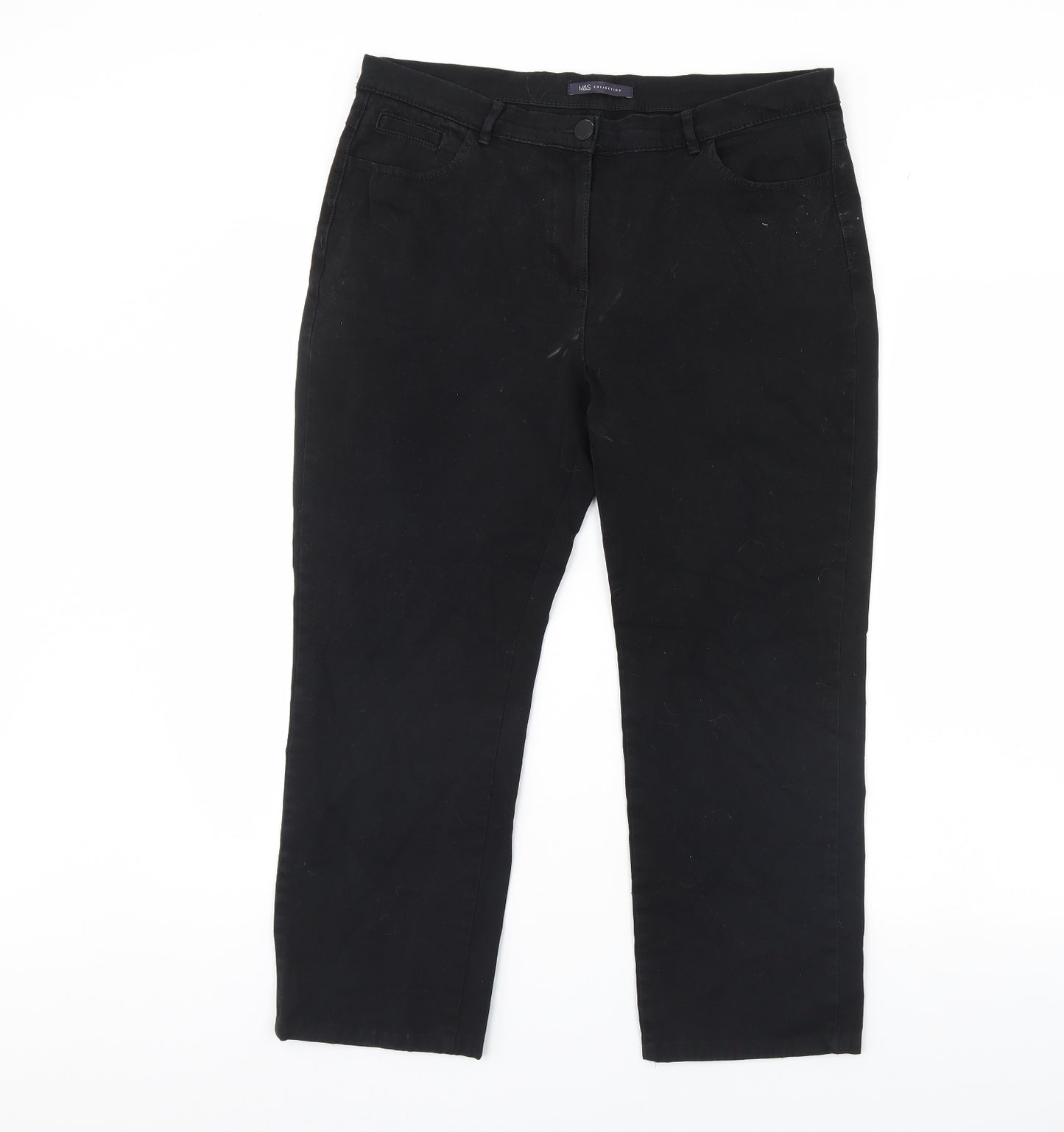 m&s Womens Black   Cropped Jeans Size 14 L24 in