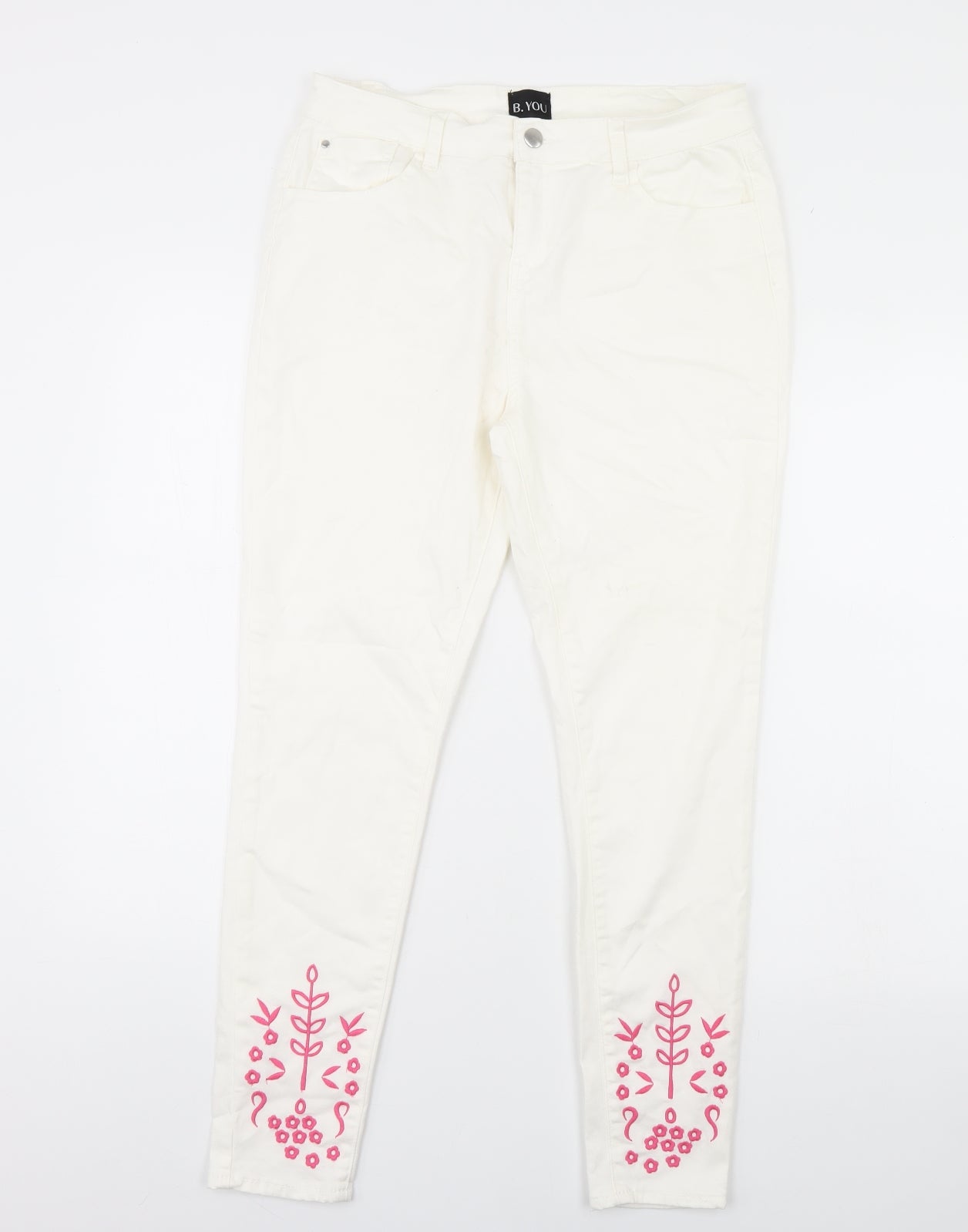Be you Womens White   Skinny Jeans Size 14 L29 in