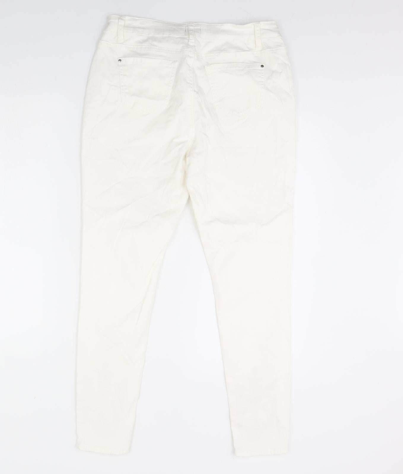 Be you Womens White   Skinny Jeans Size 14 L29 in
