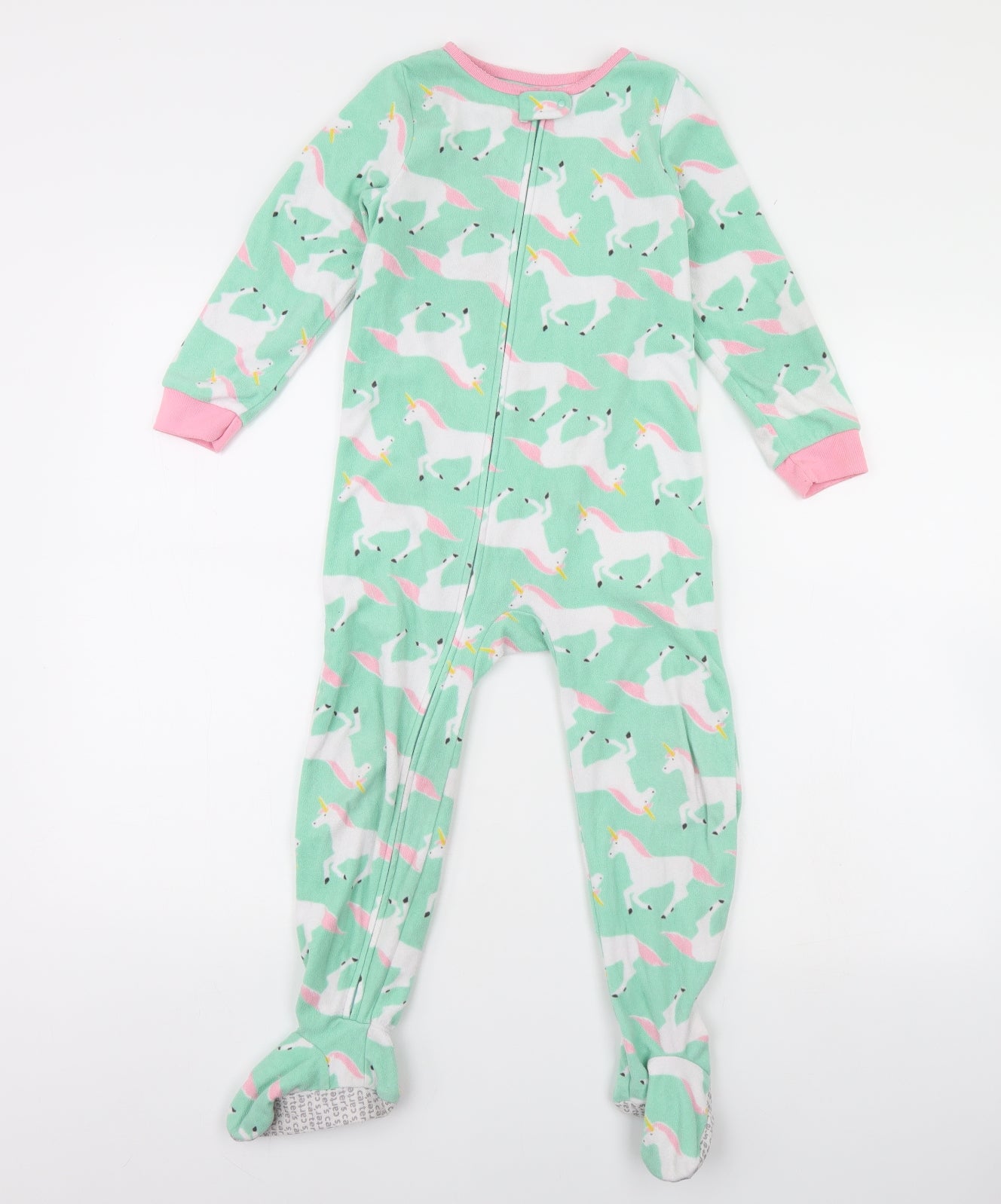 Preworn Girls Green Animal Print  Cami One Piece Size 5 Years  - Unicorn