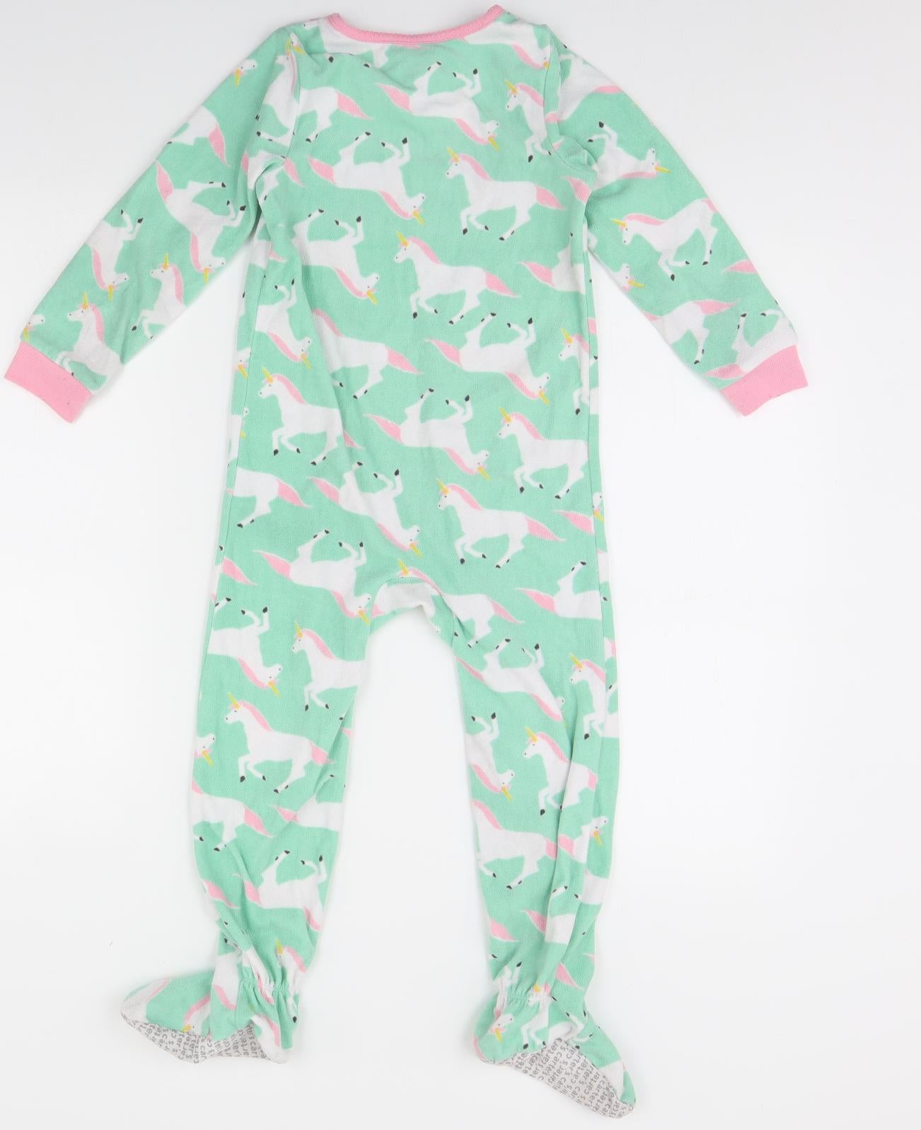 Preworn Girls Green Animal Print  Cami One Piece Size 5 Years  - Unicorn