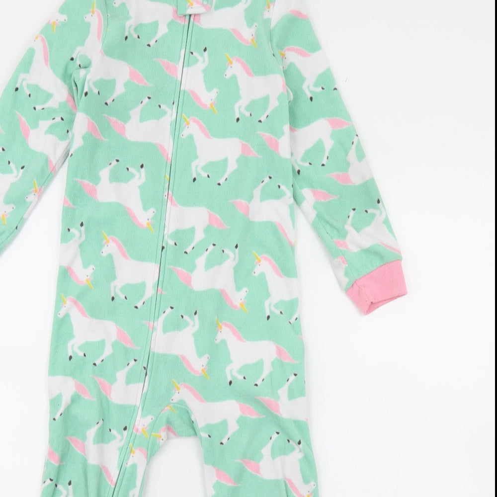 Preworn Girls Green Animal Print  Cami One Piece Size 5 Years  - Unicorn