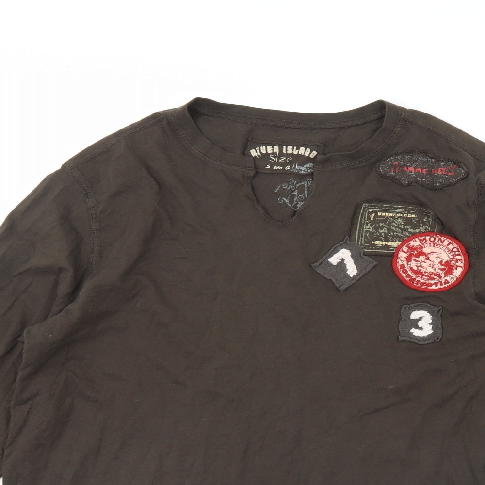 River Island Mens Brown    T-Shirt Size S