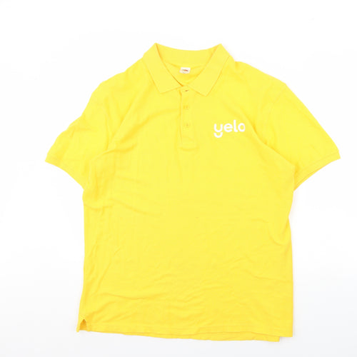 Fruit of the Loom Mens Yellow    Polo Size XL