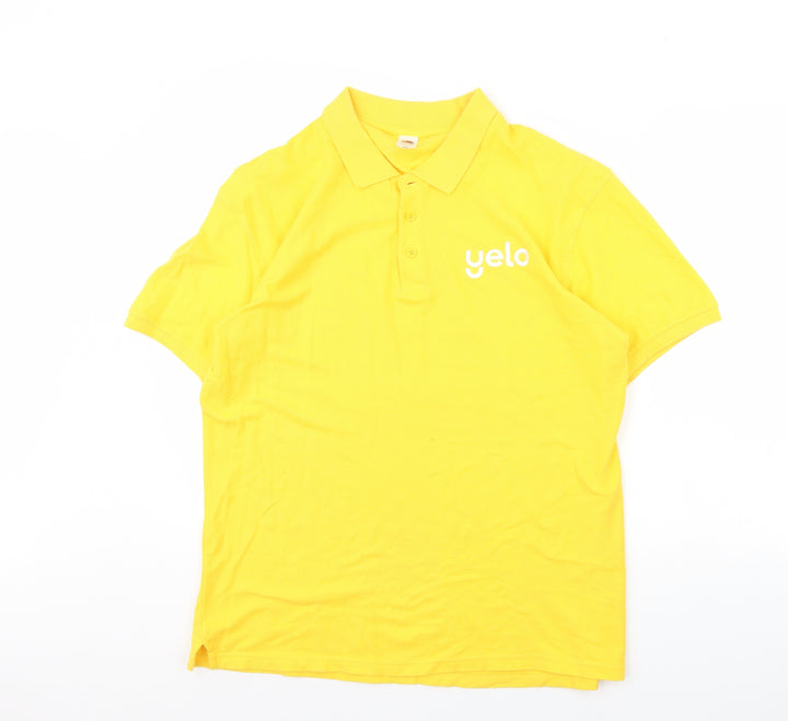 Fruit of the Loom Mens Yellow    Polo Size XL