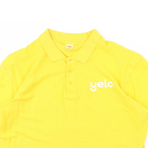 Fruit of the Loom Mens Yellow    Polo Size XL