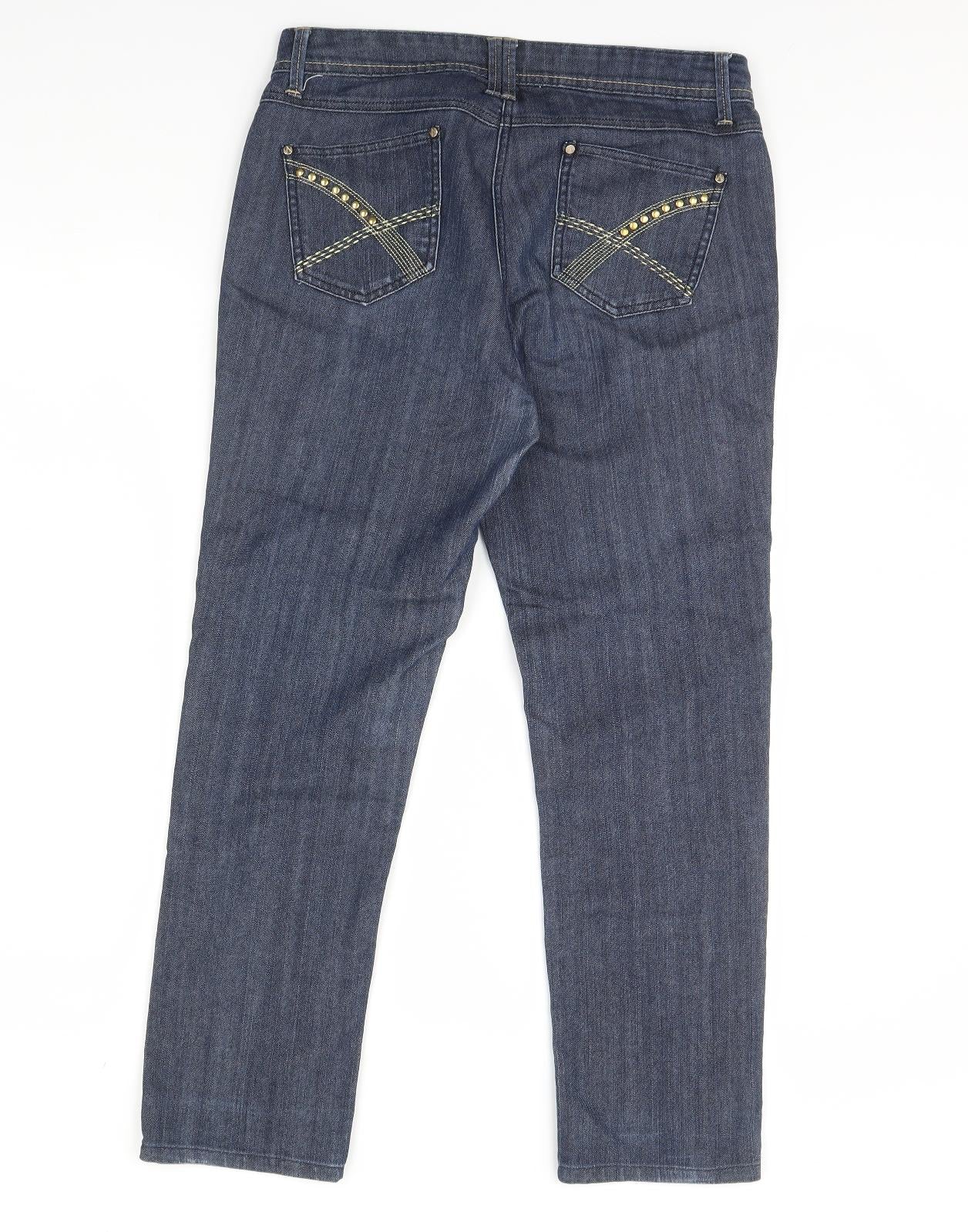 Wallis  Womens Blue  Denim Straight Jeans Size 12 L29 in