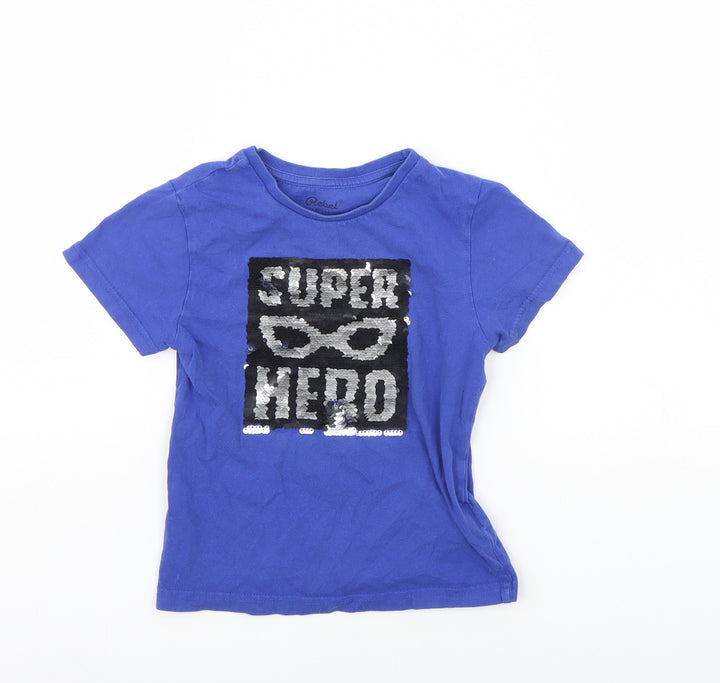 Primark Boys Blue   Basic T-Shirt Size 4 Years  - Super hero