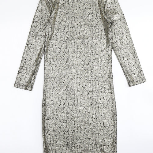 Topshop Womens Gold   Bodycon  Size 6