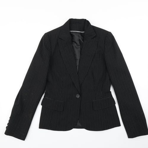 Dorothy Perkins Womens Black Striped  Jacket Blazer Size 8