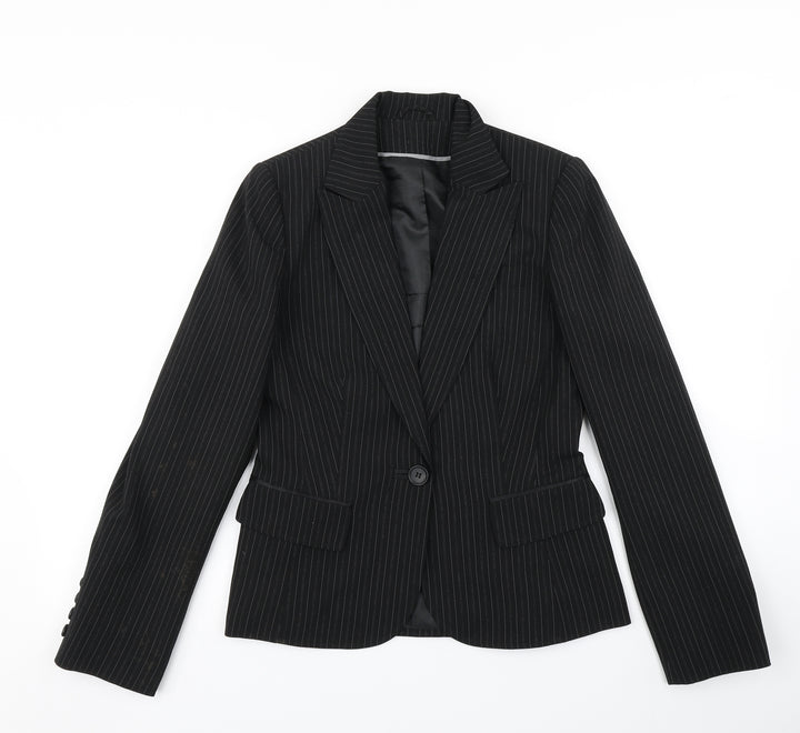 Dorothy Perkins Womens Black Striped Jacket Blazer Size 8
