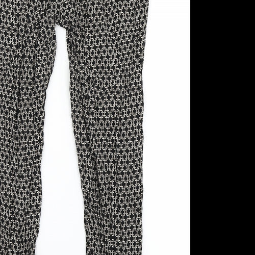 Primark Womens Black Check  Harem Trousers Size 14 L25 in