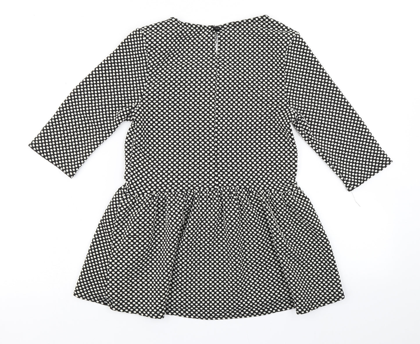 New Look Womens Black Polka Dot  Basic T-Shirt Size 10  - Peplum