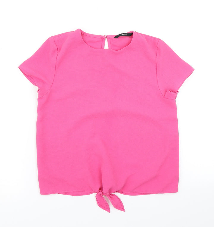George Girls Pink Basic Blouse Size 10 Years