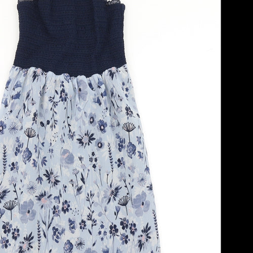 George Girls Blue Floral  Maxi  Size 9-10 Years