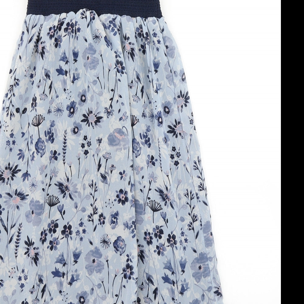 George Girls Blue Floral  Maxi  Size 9-10 Years