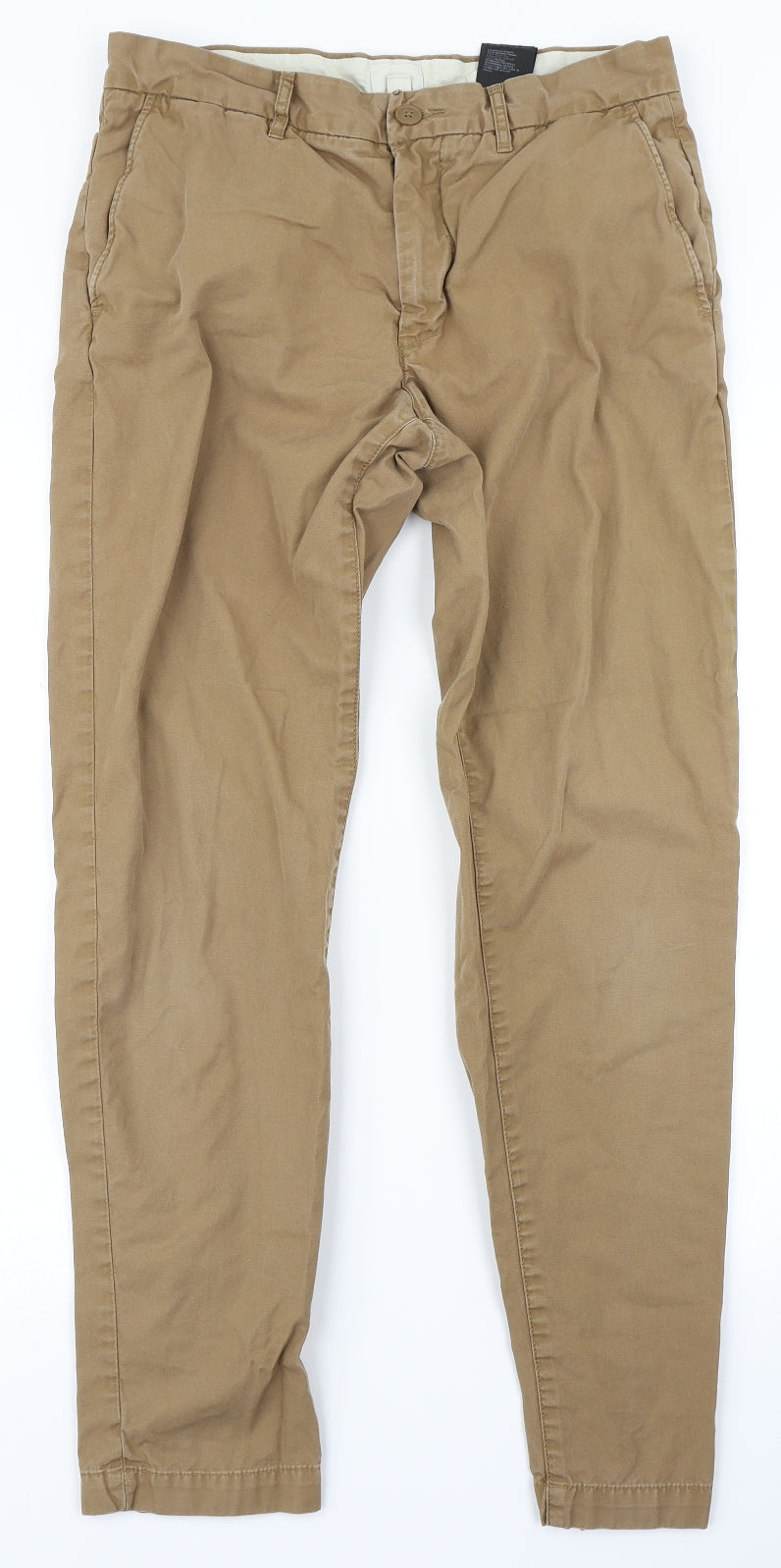 H&M Mens Brown   Chino Trousers Size 32 in L28 in
