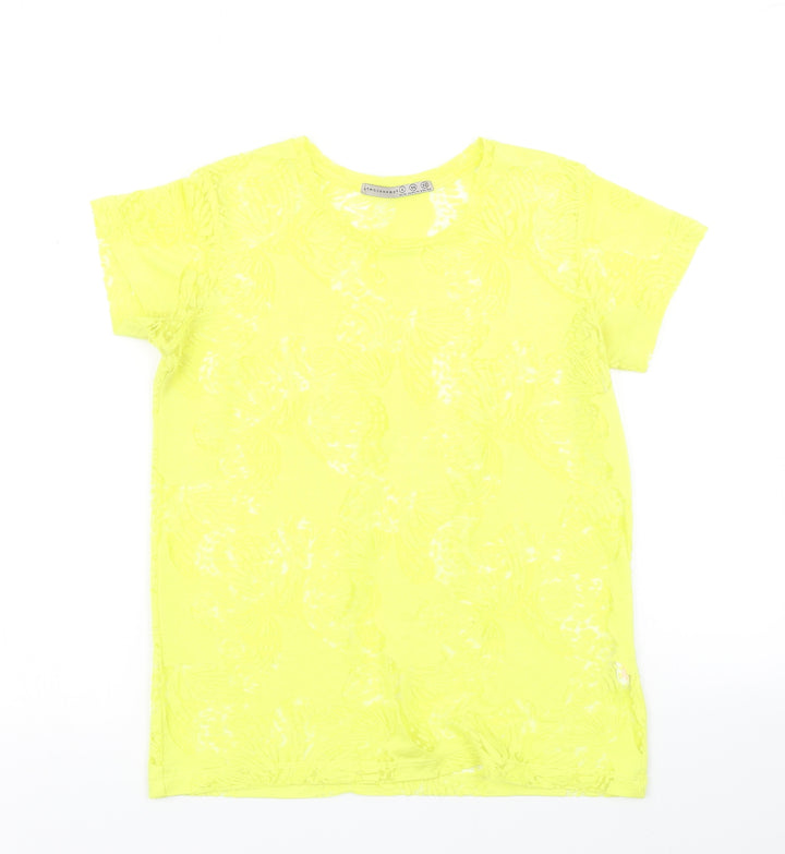 Atmosphere Womens Yellow Floral  Basic T-Shirt Size 6