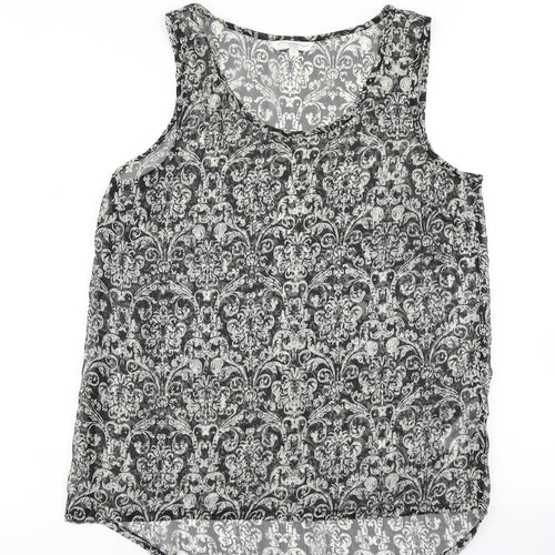 New Look Womens Black Paisley  Basic Blouse Size 8
