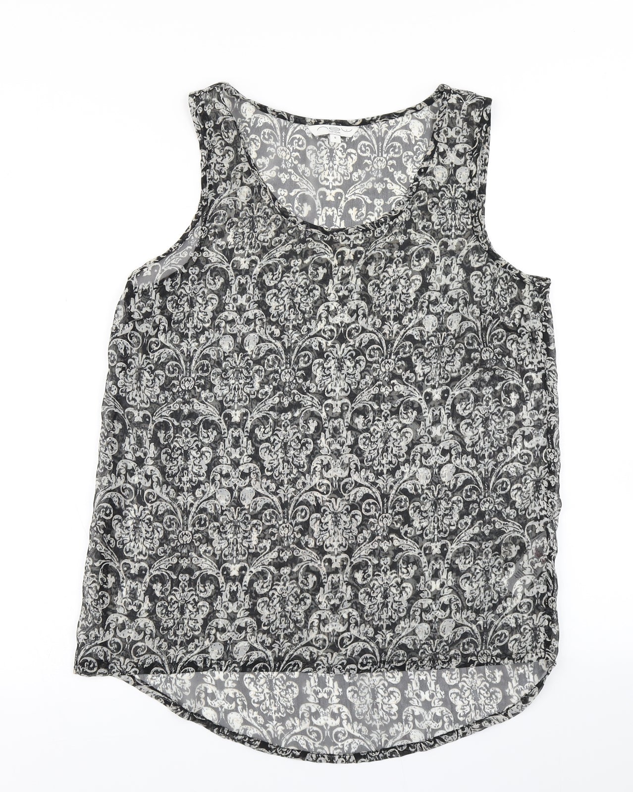 New Look Womens Black Paisley  Basic Blouse Size 8