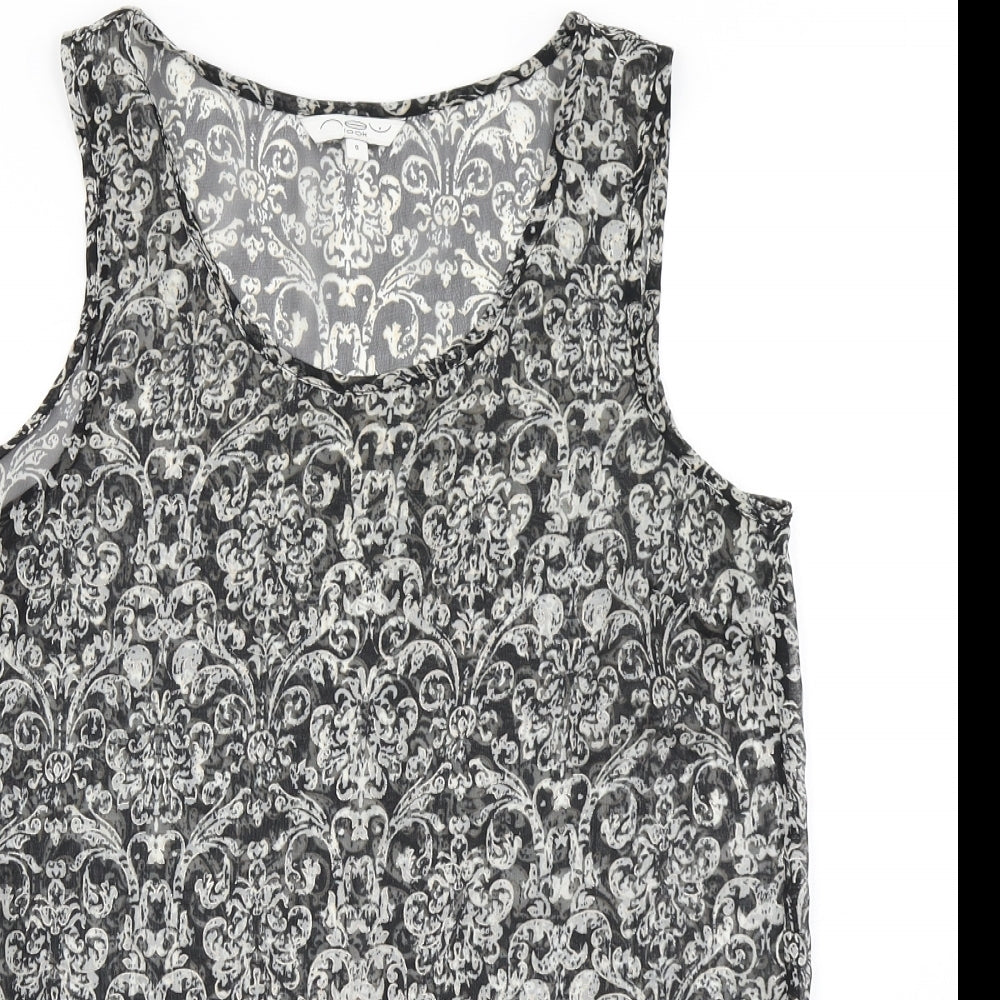New Look Womens Black Paisley  Basic Blouse Size 8