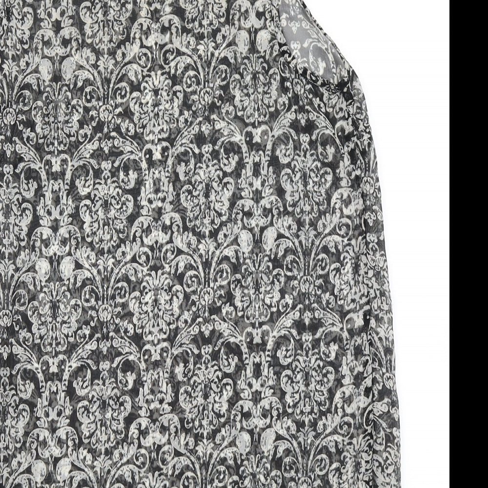New Look Womens Black Paisley  Basic Blouse Size 8