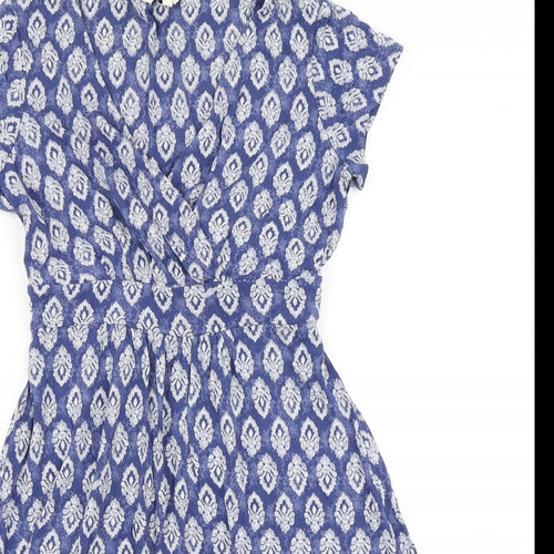 Fatface Womens Blue Floral  Wrap Dress  Size 14