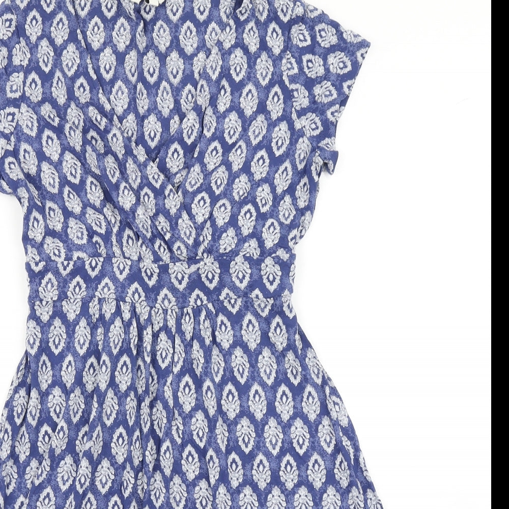Fatface Womens Blue Floral  Wrap Dress  Size 14