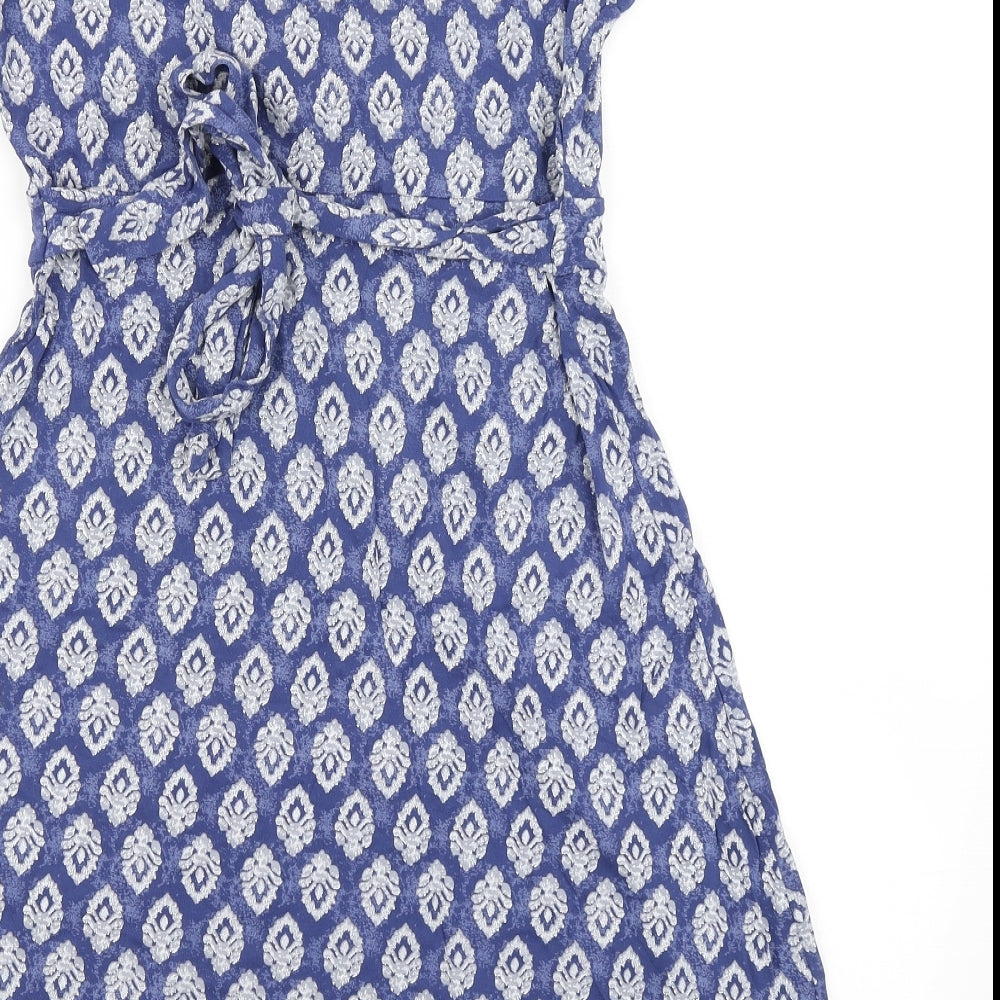 Fatface Womens Blue Floral  Wrap Dress  Size 14