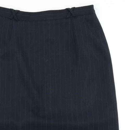 Bonmarché Womens Blue Striped  A-Line Skirt Size 14