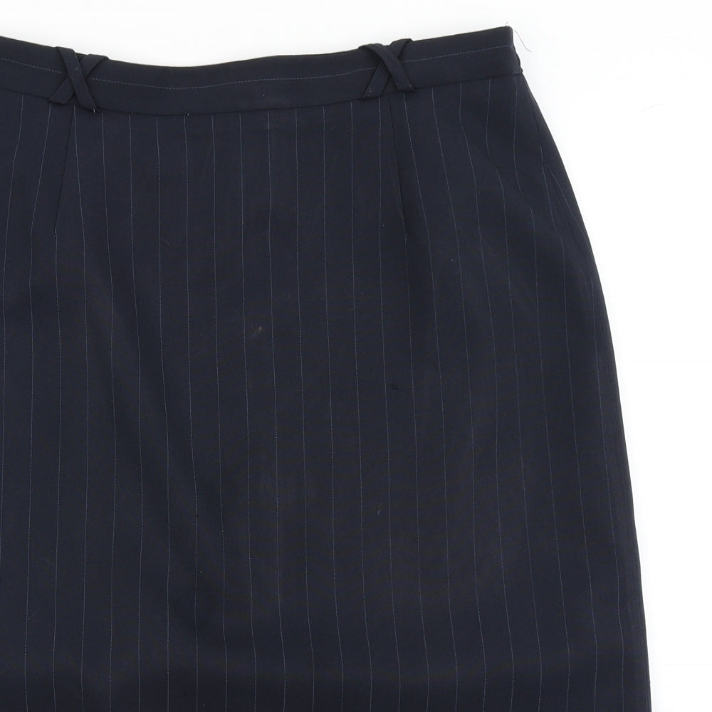Bonmarché Womens Blue Striped  A-Line Skirt Size 14